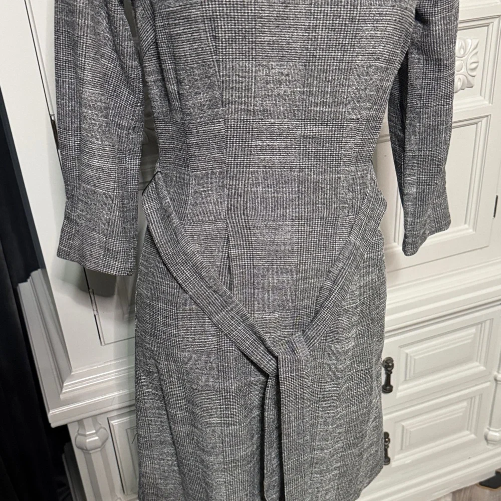 H&M Elegant Gray Plaid Dress Size XS